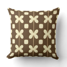 Retro Floral Pattern with Brown and Beige