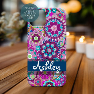 Retro Floral Pattern with Name