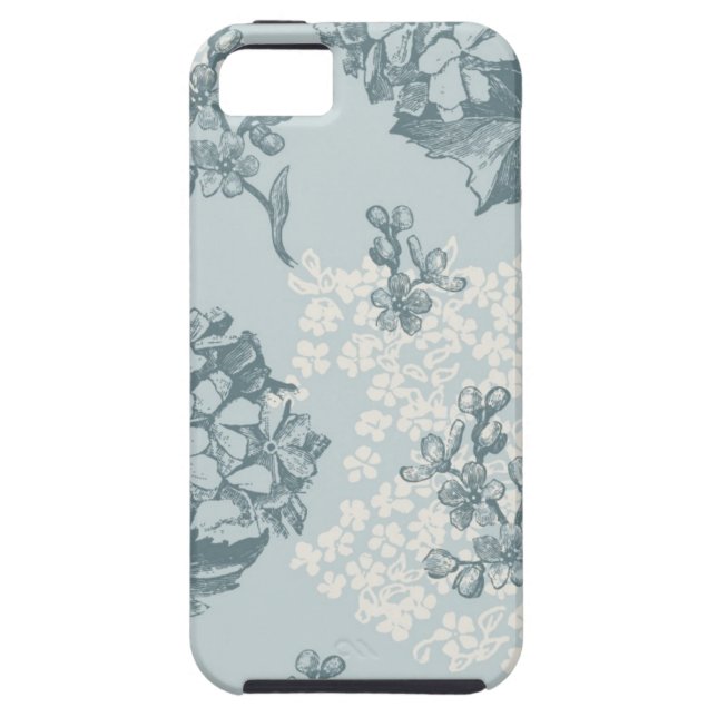 Retro floral pattern with viburnum flowers Case-Mate iPhone case (Back)