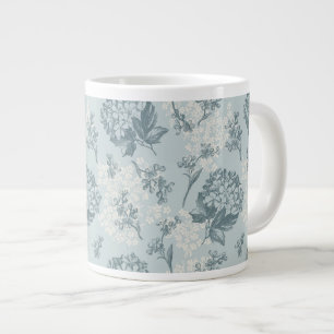 Retro floral pattern with viburnum flowers large coffee mug