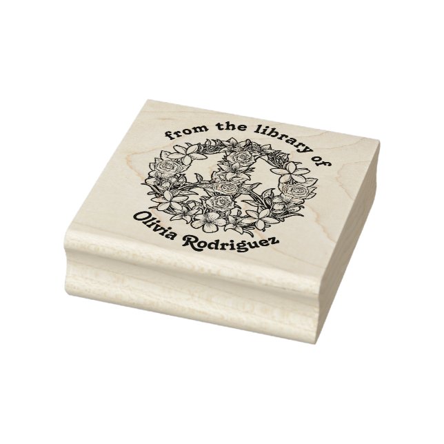 Retro Floral Peace Sign From the Library of Rubber Stamp (Stamp)