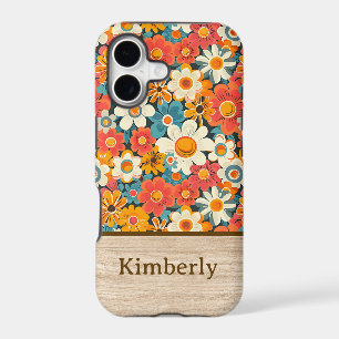 Retro Floral Phone Case with Name