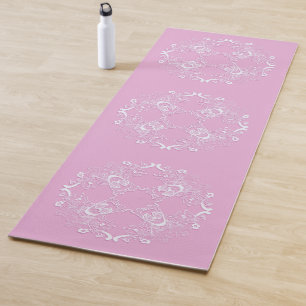 Retro floral pink texture . yoga mat
