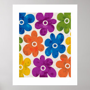 Retro Floral Pop-Art Poster