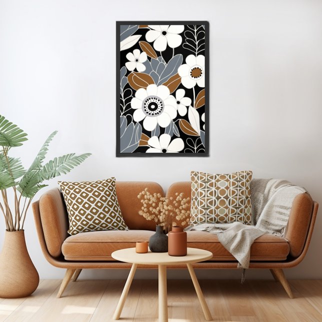 Retro Floral Poster (Mix n' match in retro mid century modern style with a retro floral poster print from Wild on Flowers)