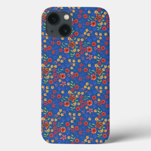 Retro Floral Print on Blue Case-Mate iPad Case