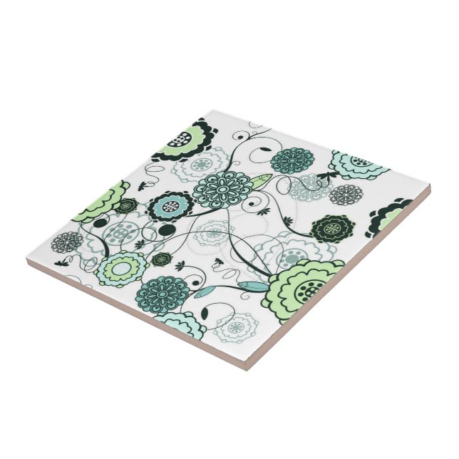 Retro Floral Print Tile (Side)