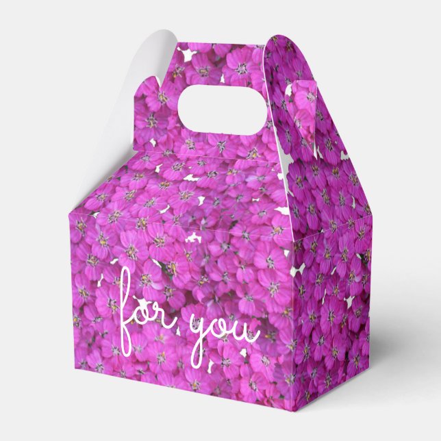 Retro Floral Purple Design Favour Box (Front Side)