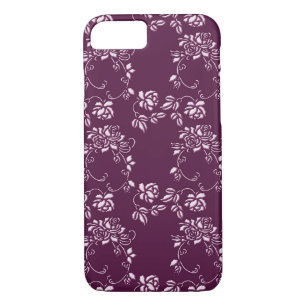 retro floral purple pattern iPhone 8/7 case