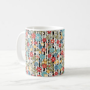 Retro, floral retro coffee mug