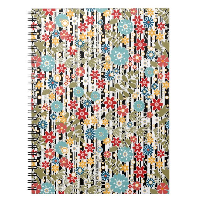 Retro, floral retro notebook (Front)