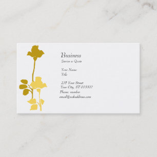 Retro Floral Roses Profile Card Modern Golden