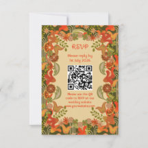 Retro floral - RSVP card