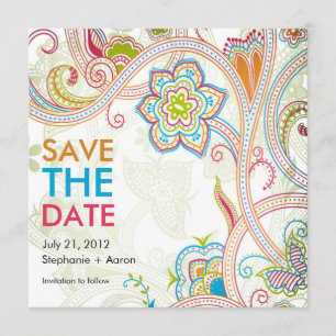 Retro Floral Save The Date