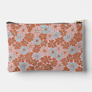 Retro Floral Seamless Pattern Accessory Pouch