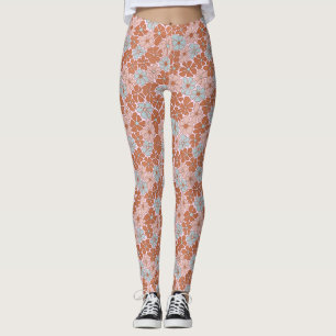 Retro Floral Seamless Pattern Leggings