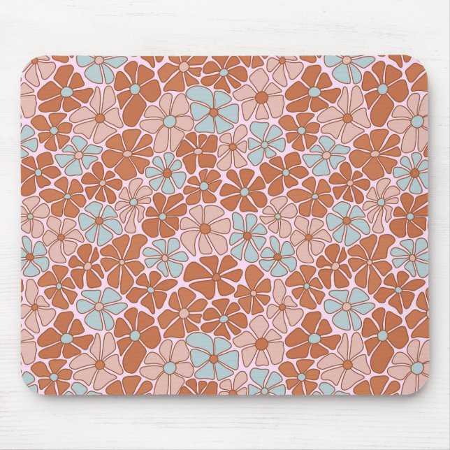Retro Floral Seamless Pattern Mouse Mat (Front)