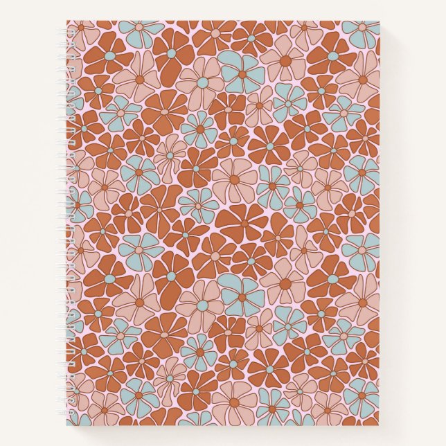Retro Floral Seamless Pattern Notebook (Front)
