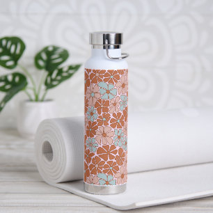 Retro Floral Seamless Pattern Water Bottle