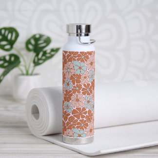 Retro Floral Seamless Pattern Water Bottle