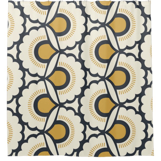 Retro Floral: Seamless Vintage Elements Shower Curtain (Front)