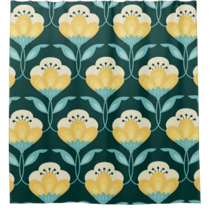 Retro Floral Seamless Vintage Pattern Shower Curtain