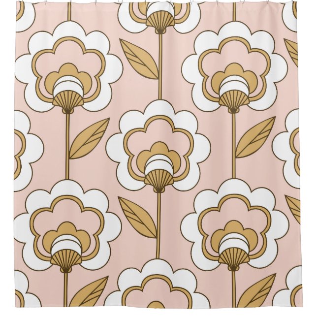 Retro floral: seamless vintage pattern. shower curtain (Front)