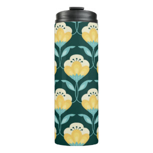 Retro Floral Seamless Vintage Pattern Thermal Tumbler