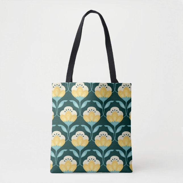 Retro Floral Seamless Vintage Pattern Tote Bag (Front)