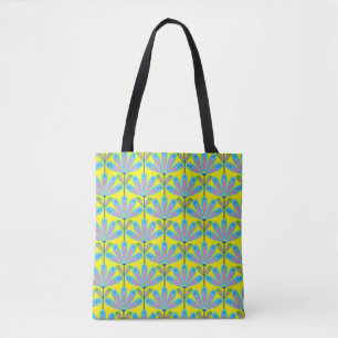 Retro Floral Series Yellow Tote Bag
