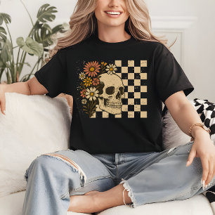 Retro Floral Skeleton Shirt Spooky Season Shirt