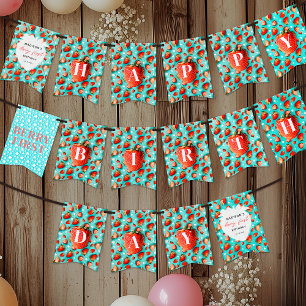 Retro Floral Strawberry Cute Berry 1st Birthday Bunting