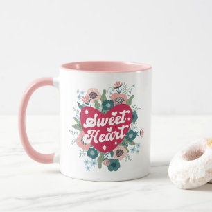 Retro Floral Sweetheart  Valentine's Day Coffee Mug