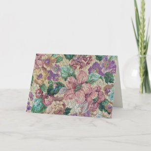 retro floral tapestry birthday card