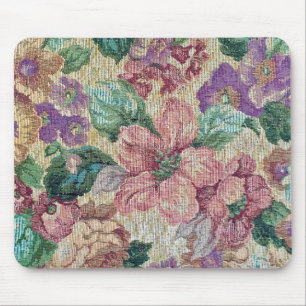 retro floral tapestry mouse mat