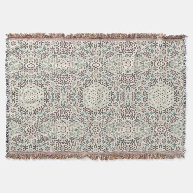 Retro, floral throw blanket (Front)