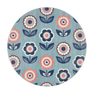 Retro Floral: Timeless Pattern Charm Cutting Board