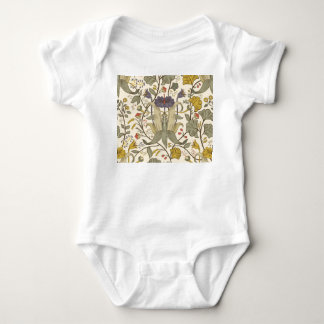 Retro floral vertical seamless design. baby bodysuit