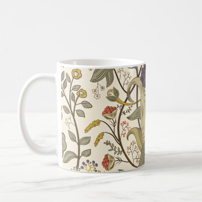 Retro floral vertical seamless design. coffee mug (Left)