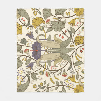 Retro floral vertical seamless design. fleece blanket