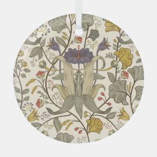 Retro floral vertical seamless design. glass tree decoration