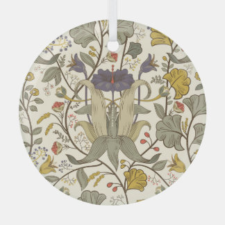 Retro floral vertical seamless design. glass tree decoration
