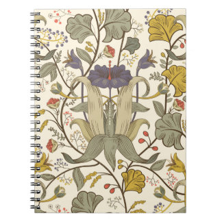 Retro floral vertical seamless design. notebook