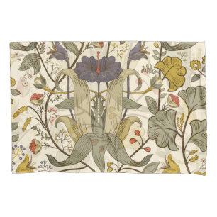 Retro floral vertical seamless design. pillowcase