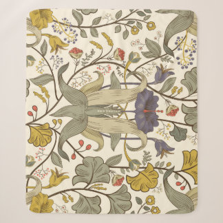 Retro floral vertical seamless design. sherpa blanket
