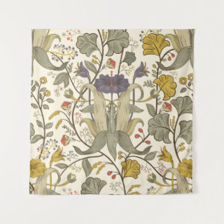 Retro floral vertical seamless design. tapestry