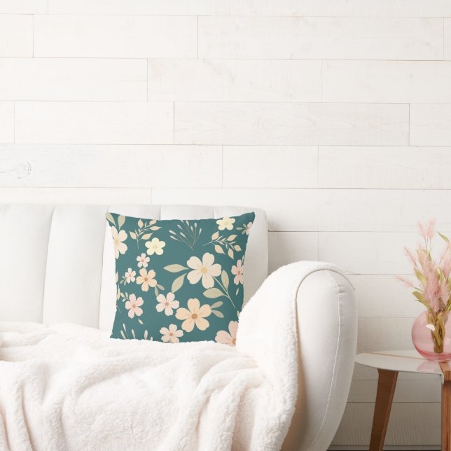Retro Floral Vibe  Cushion (Couch)