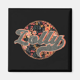 Retro Floral Vintage Flower Birthday Mothers Day Magnet