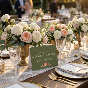 Retro Floral Vintage Garden Wedding Tabletop Signs Card