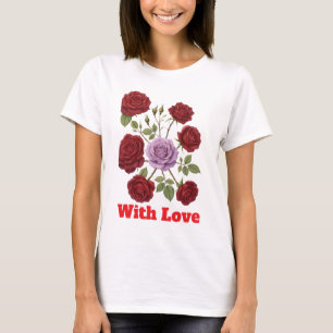 Retro Floral Vintage Romantic Botanical Rose T-Shirt